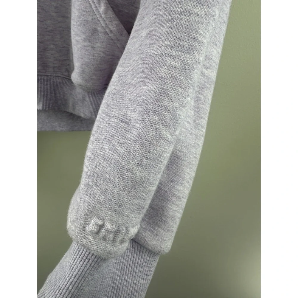 SKIMS Limited Edition Cotton Fleece Cropped Full Zip Up Hoodie Purple Heather M - Picture 14 of 16